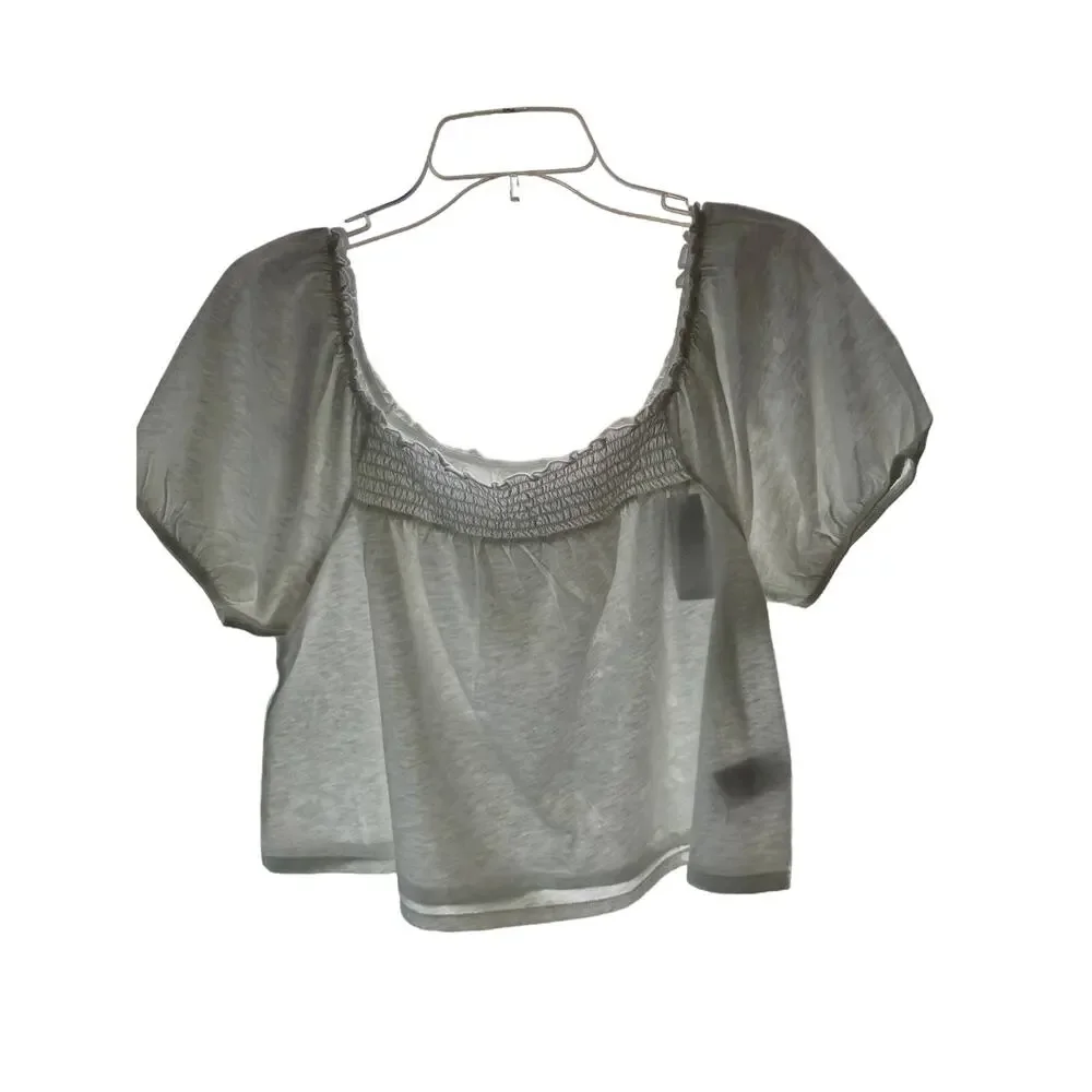 NWT American Eagle Outfitters White Crop Top shirt Size M - Picture 1 of 9